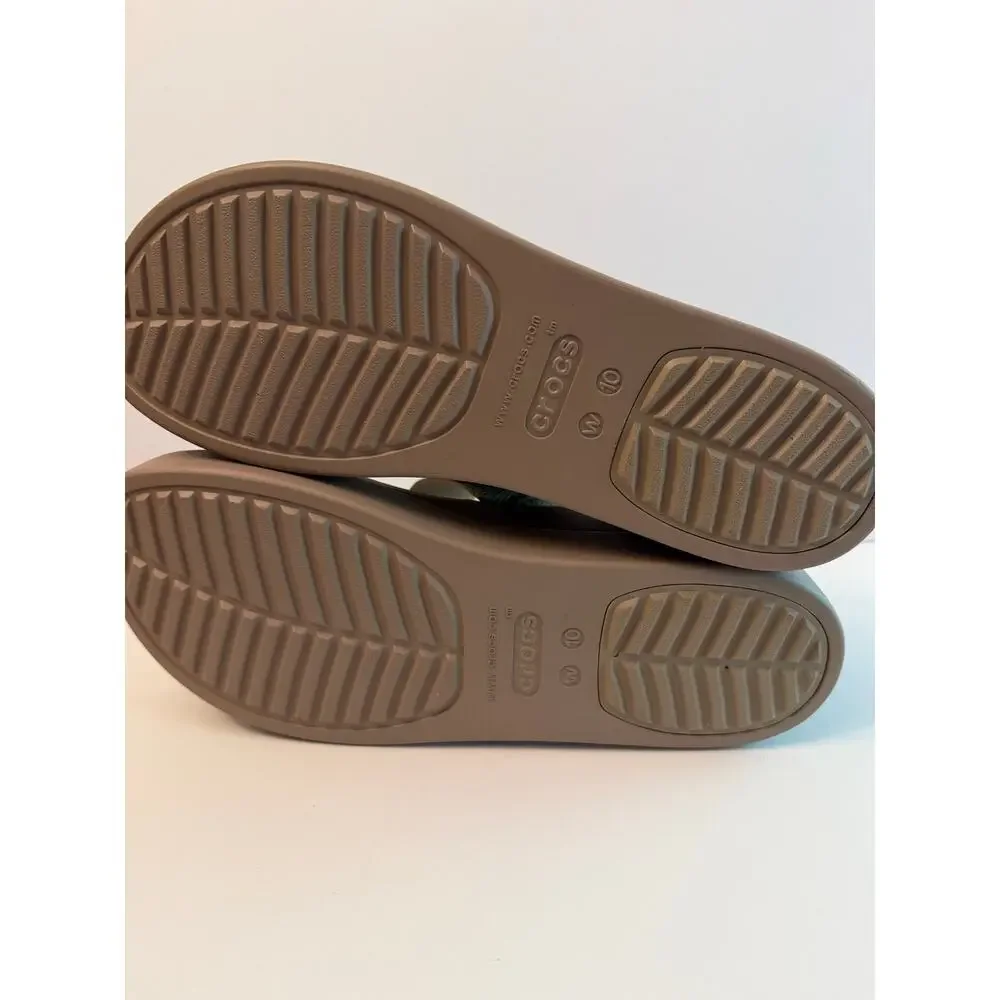 CROCS Brooklyn Mid Wedge Platform Sandals Women’s Size 10 Tan Snake Print 206219